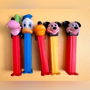 Vintage Disney Mickey Mouse And Friends Pez Dispensers Bundle Of 5.